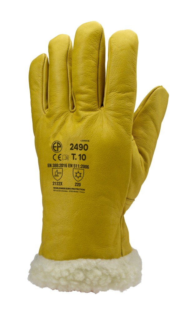 GANTS THERMIQUE ISLANDE JAUNE TOUT FLEUR VACHETTE - COVERGUARD